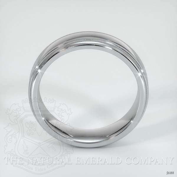 18K White Gold Men's Plain Band