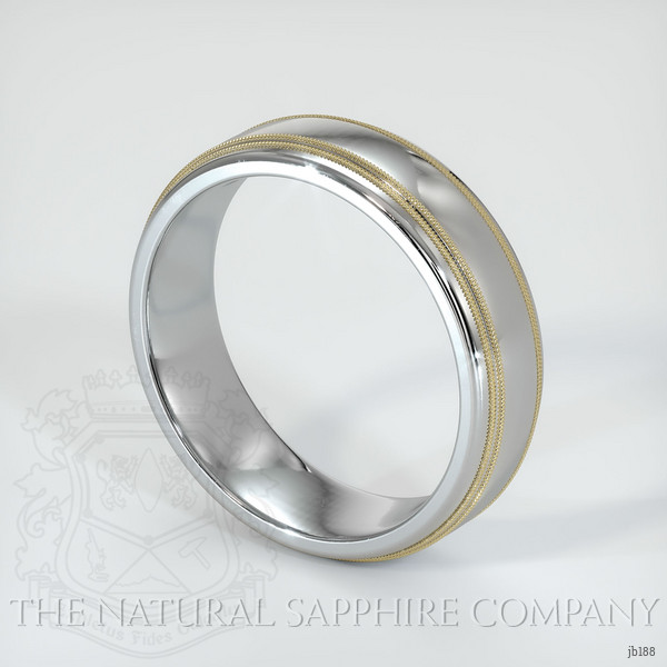 14K White & Yellow Men's Plain Band