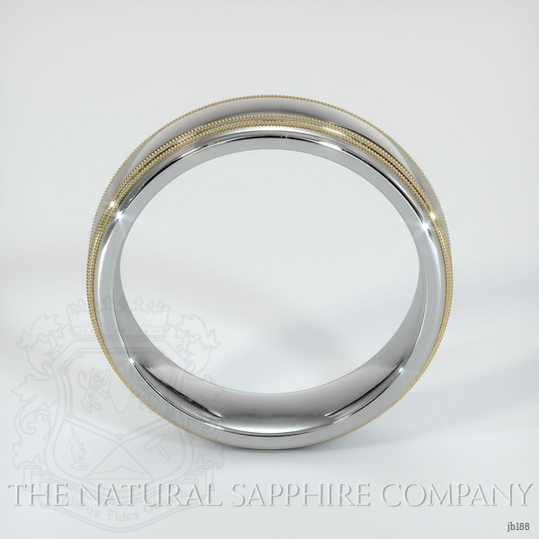 14K White & Yellow Men's Plain Band