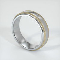 18K White & Yellow Men's Plain Band Image