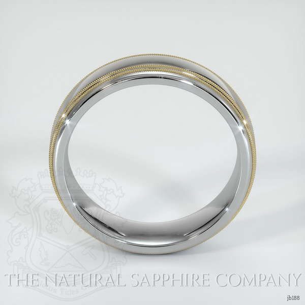 18K White & Yellow Men's Plain Band