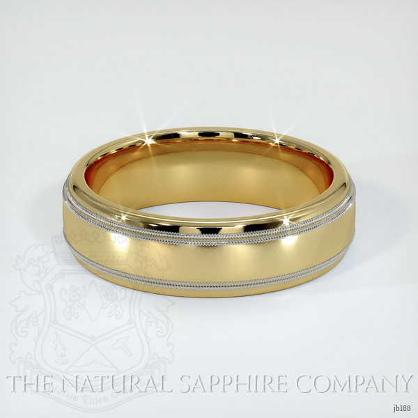 14K Yellow & White Men's Plain Band
