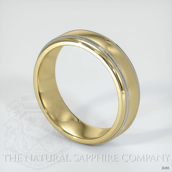 14K Yellow & White Men's Plain Band