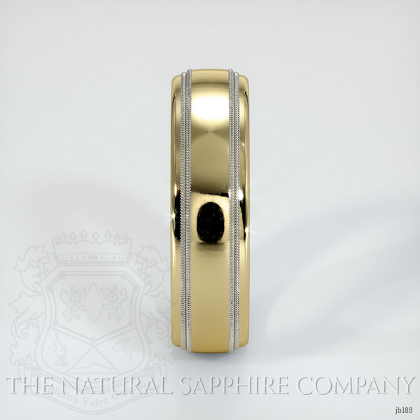 14K Yellow & White Men's Plain Band