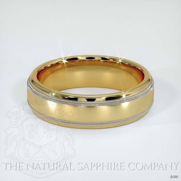 18K Yellow & White Men's Plain Band