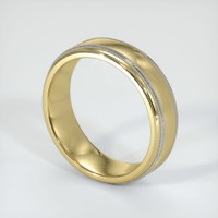 18K Yellow & White Men's Plain Band Image