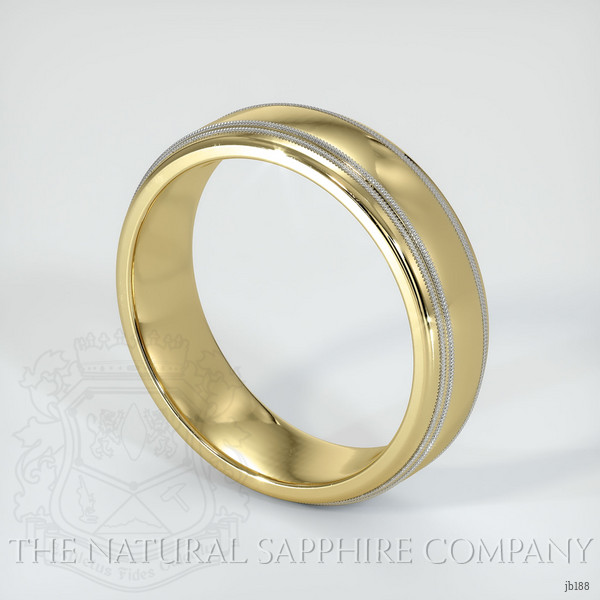 18K Yellow & White Men's Plain Band