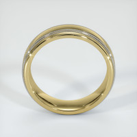18K Yellow & White Men's Plain Band Image