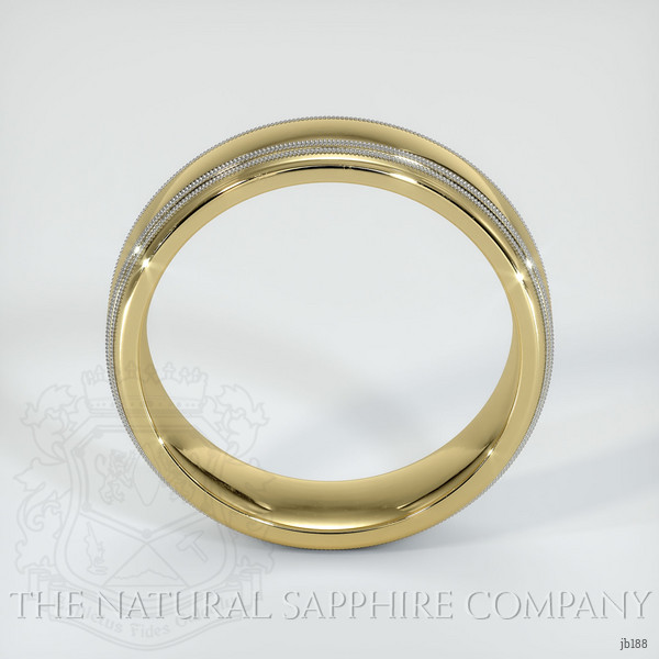 18K Yellow & White Men's Plain Band