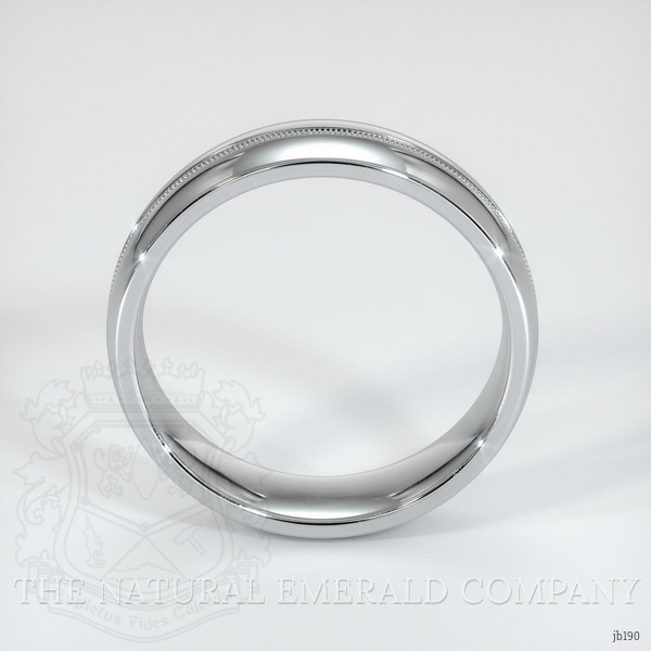 14K White Gold Antique Style Plain Band