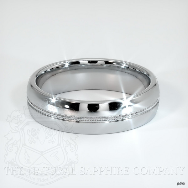 18K White Gold Antique Style Plain Band