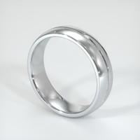 18K White Gold Antique Style Plain Band Image