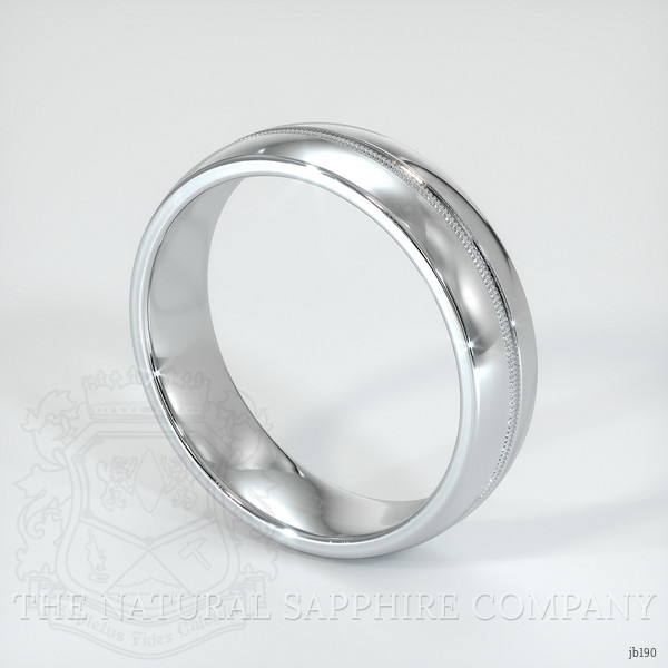 18K White Gold Antique Style Plain Band