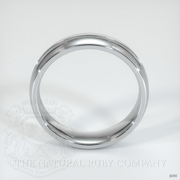 18K White Gold Antique Style Plain Band