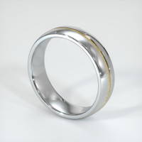 14K White & Yellow Antique Style Plain Band Image