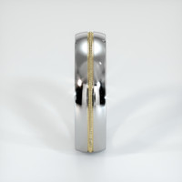 14K White & Yellow Antique Style Plain Band Image