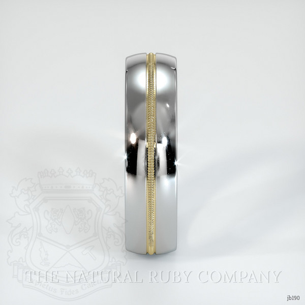 14K White & Yellow Antique Style Plain Band