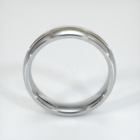 18K White & Yellow Antique Style Plain Band Image