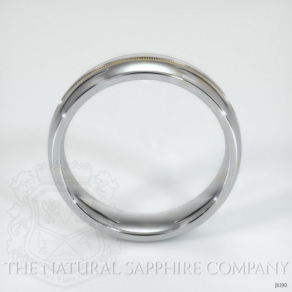 18K White & Yellow Antique Style Plain Band