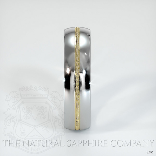 18K White & Yellow Antique Style Plain Band