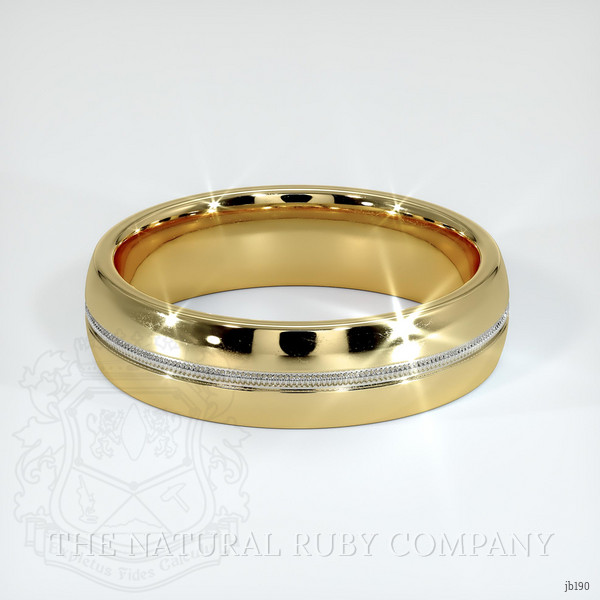 14K Yellow & White Antique Style Plain Band