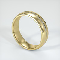 14K Yellow & White Antique Style Plain Band Image