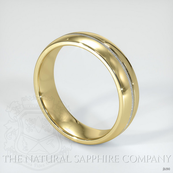 18K Yellow & White Antique Style Plain Band