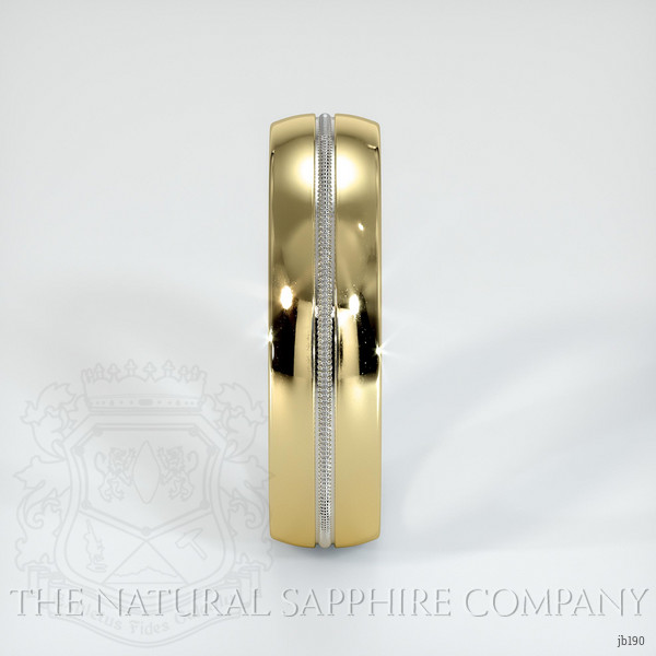 18K Yellow & White Antique Style Plain Band