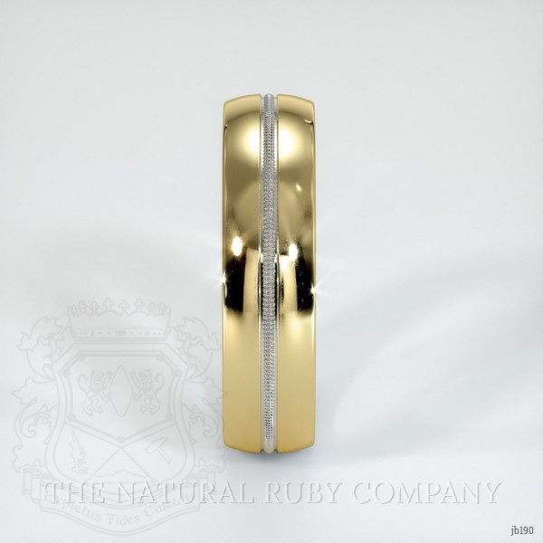 18K Yellow & White Antique Style Plain Band