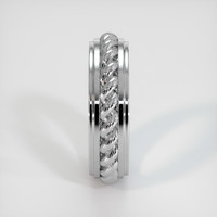 14K White Gold Men's Plain Band Image