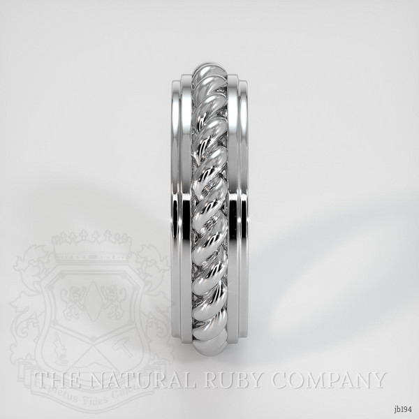 14K White Gold Men's Plain Band