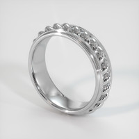 18K White Gold Men's Plain Band Image