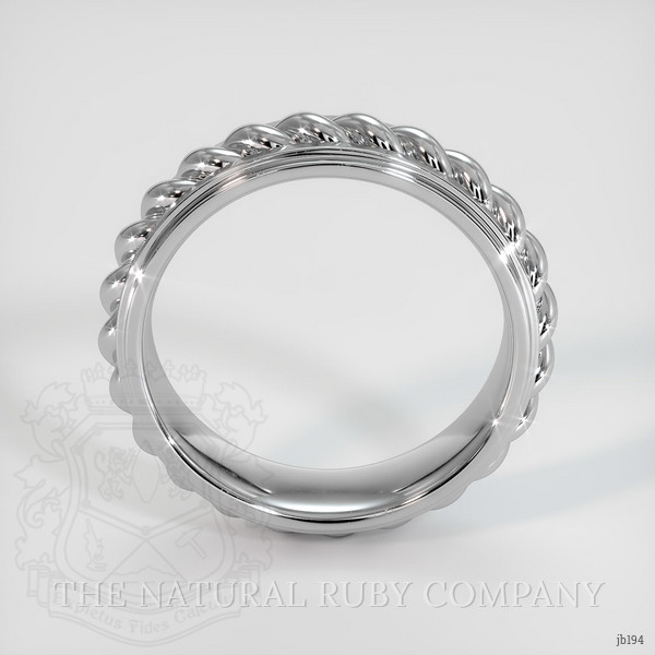 18K White Gold Men's Plain Band