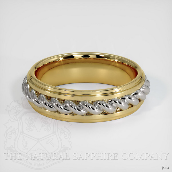 14K White & Yellow Men's Plain Band