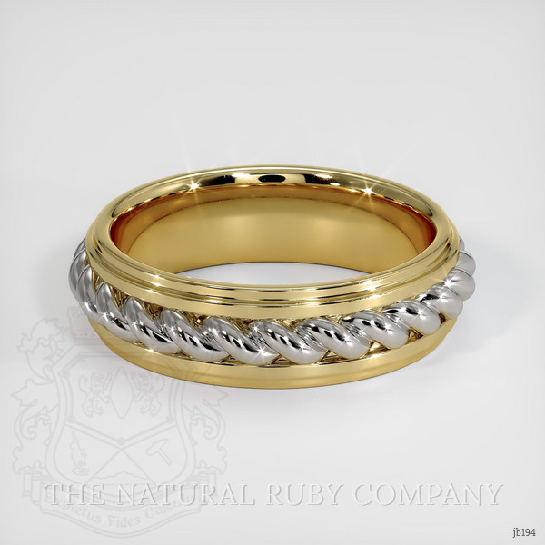 14K White & Yellow Men's Plain Band