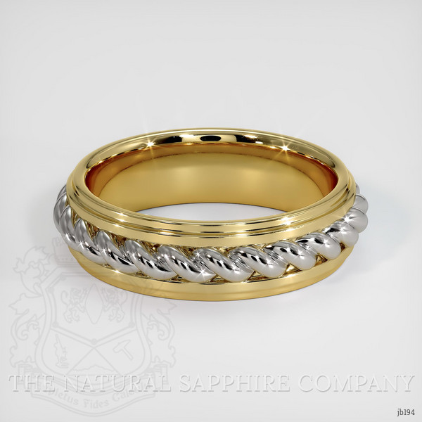 18K White & Yellow Men's Plain Band