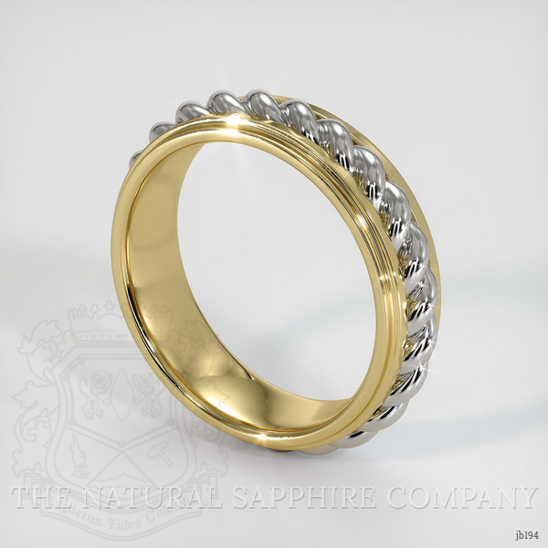 18K White & Yellow Men's Plain Band