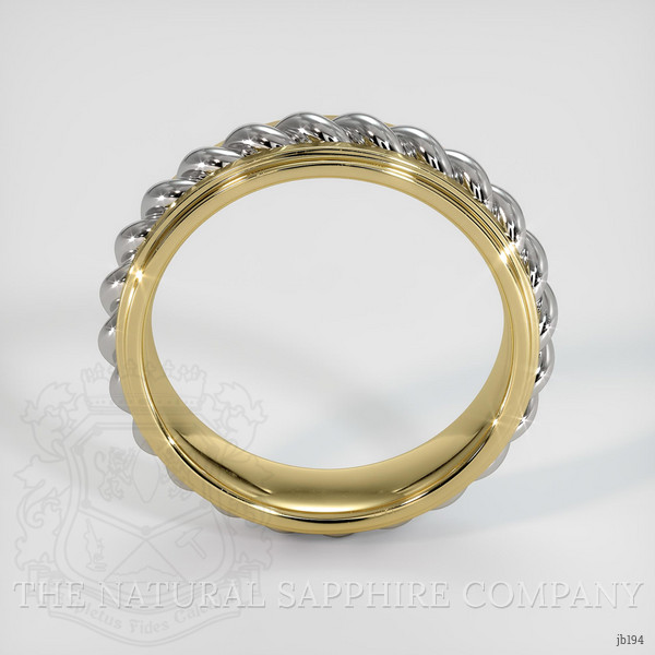 18K White & Yellow Men's Plain Band