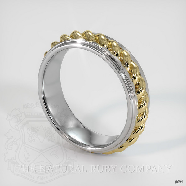 14K Yellow & White Men's Plain Band