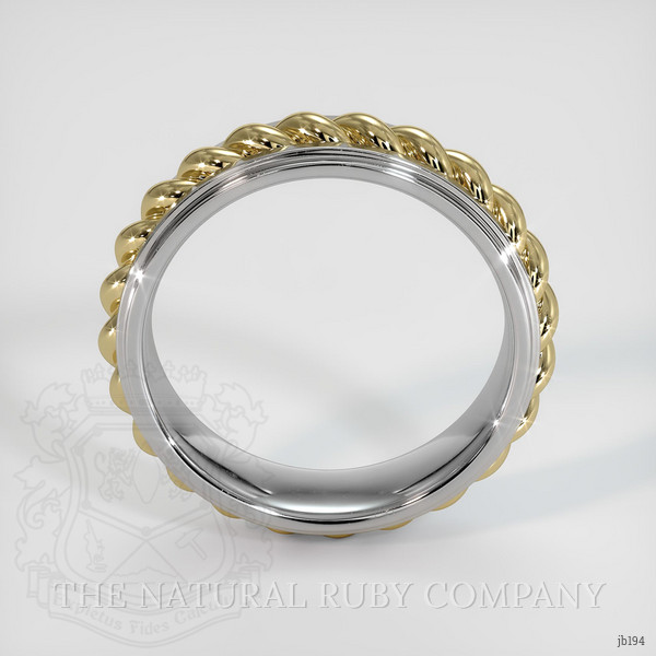 14K Yellow & White Men's Plain Band