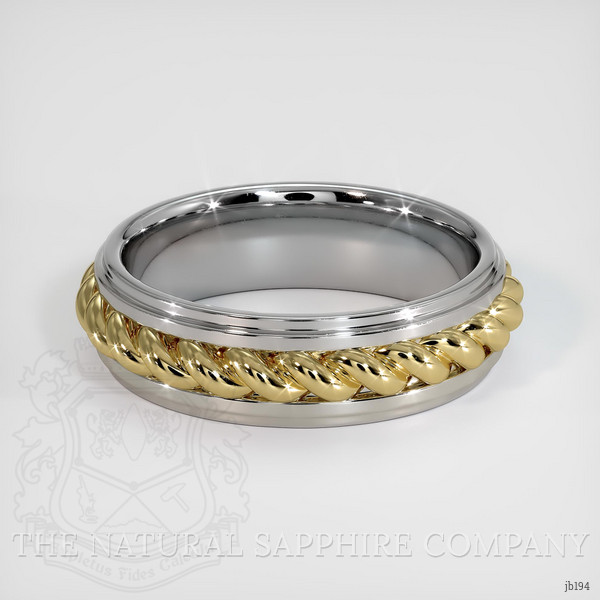 18K Yellow & White Men's Plain Band