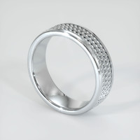 14K White Gold Men's Plain Band Image