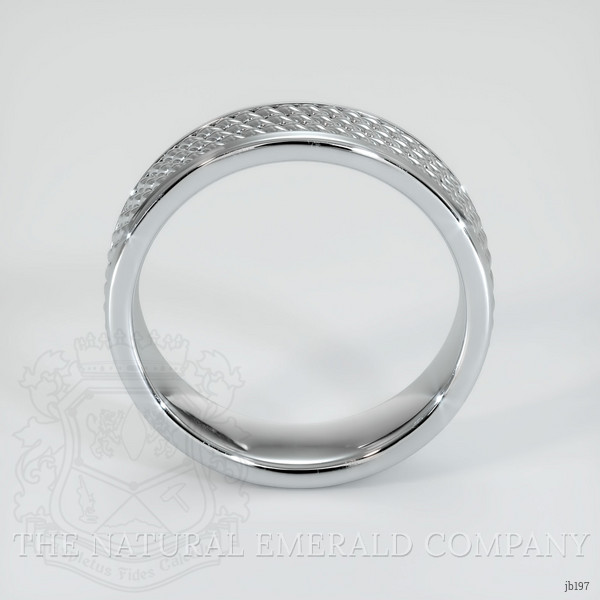 14K White Gold Men's Plain Band