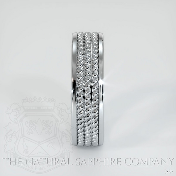 18K White Gold Men's Plain Band