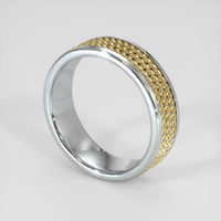 14K White & Yellow Men's Plain Band Image