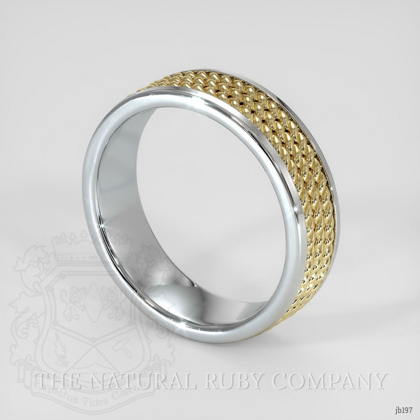 14K White & Yellow Men's Plain Band