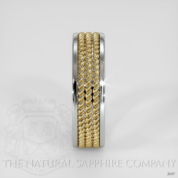 14K White & Yellow Men's Plain Band