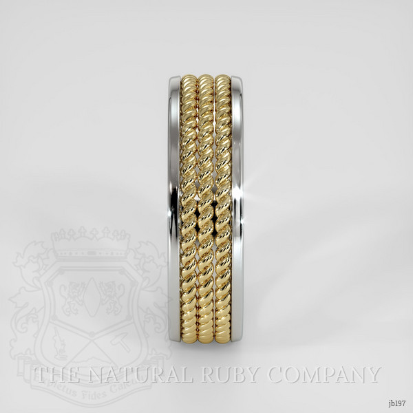 14K White & Yellow Men's Plain Band