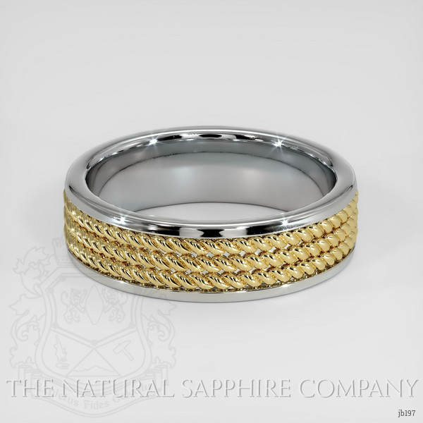 18K White & Yellow Men's Plain Band