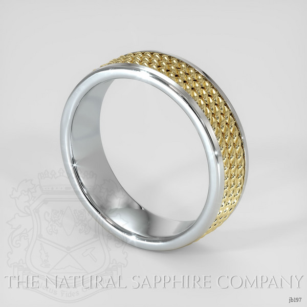 18K White & Yellow Men's Plain Band